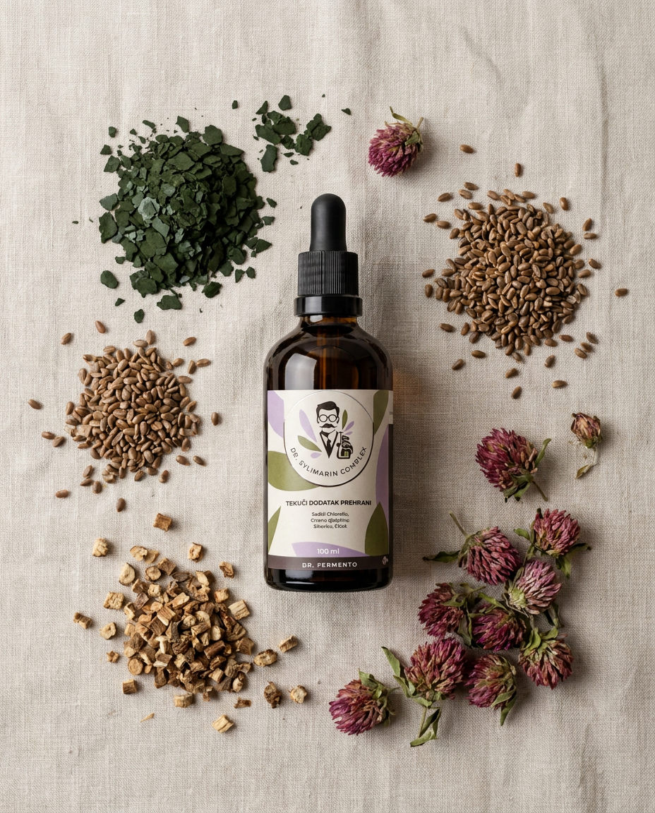 Dr. Sylimarin Complex flat lay sa sastojcima